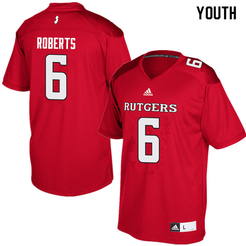 Youth #6 Deonte Roberts Rutgers Scarlet Knights College Football Jerseys Sale-Red